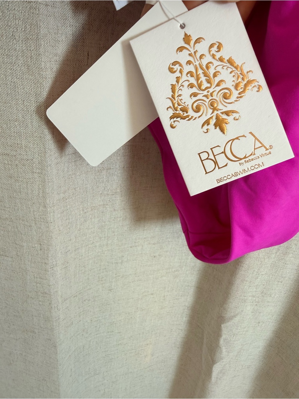 BECCA Vibrant Hot Pink One-Piece Swimsuit with Ring Front - Picture 6 of 7
